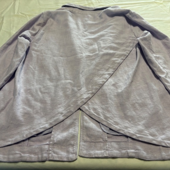 Anthropologie Linen Blend Blazer Jacket Split Back Lilac Women’s Size 12 - Picture 13 of 16